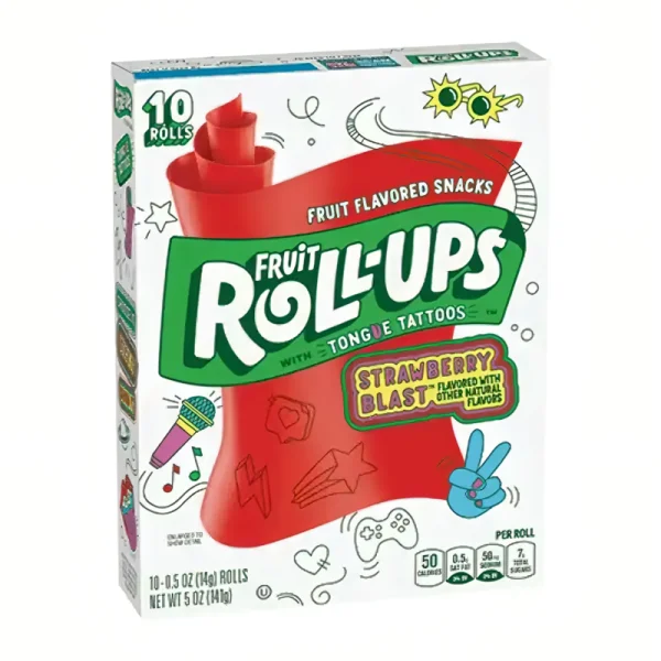 Fruit Roll Ups Strawberry Sensation Tongue Tattoo (10 Pack)