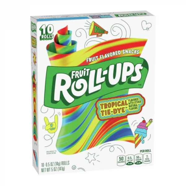 Betty Crocker Fruit Roll Ups Tropical Tie Dye (10 Pack)