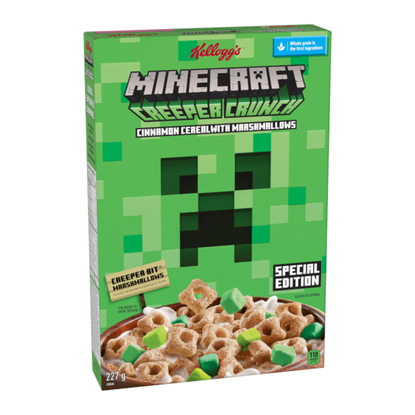 Kellogg's Minecraft Creeper Crunch Cereal 227g (Canadian)