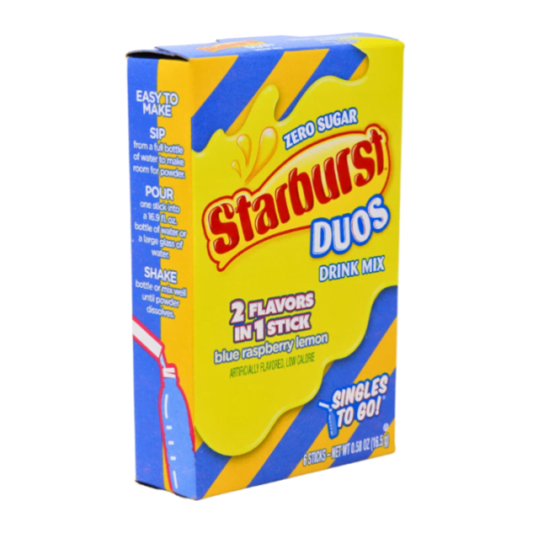 Starburst Duos Blue Raspberry Lemon Singles to Go 6pk
