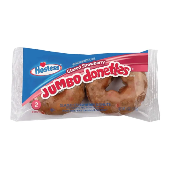 Hostess Glazed Strawberry Jumbo Donettes 2 Pack (113g)