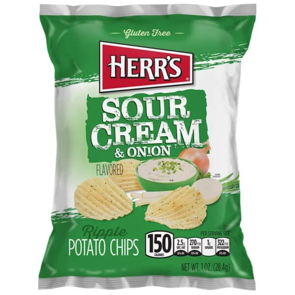 Herr's Sour Cream & Onion Potato Chips (28g)