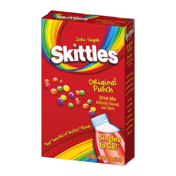 Skittles Zero Sugar Singles to Go Original Punch 6-Pack