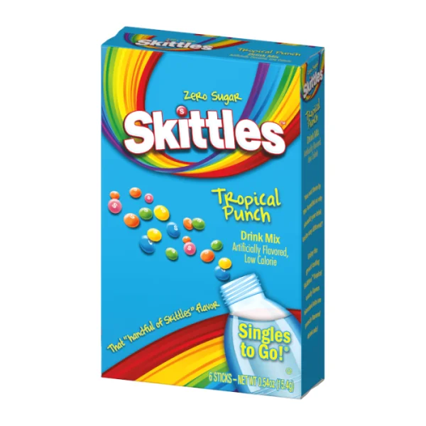 Skittles Zero Sugar Singles To Go Tropical Punch 6-Pack